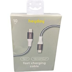 10' USB-C to USB-C Braided Cable - heyday™ Black/White/Gunmetal Box wear